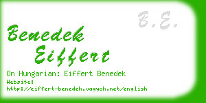 benedek eiffert business card
